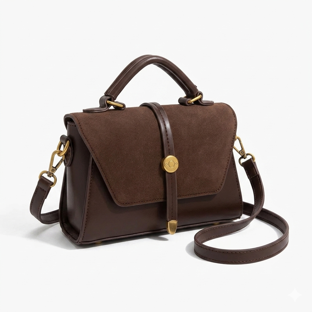 Sac Bandoulière Femme Élégant – Quincaillerie Dorée, Fermeture Rabat