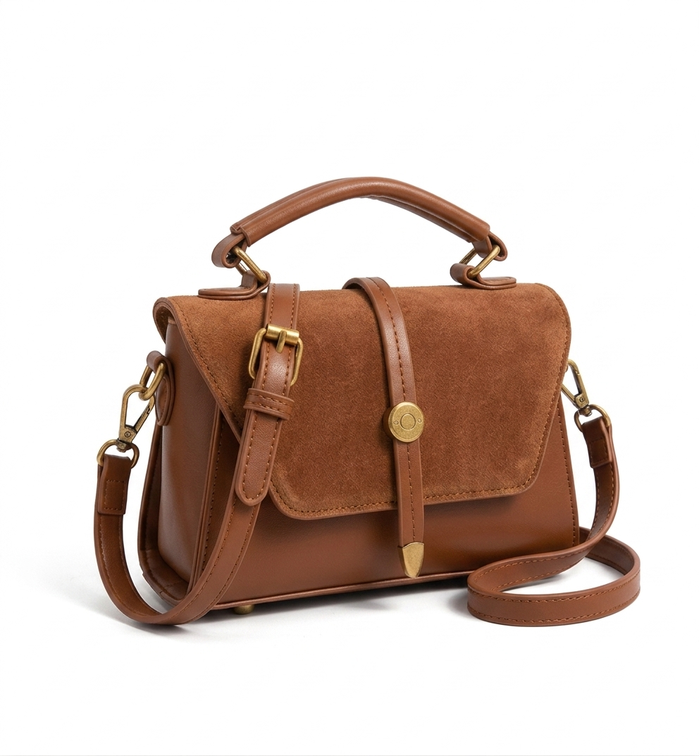 Sac Bandoulière Femme Élégant – Quincaillerie Dorée, Fermeture Rabat