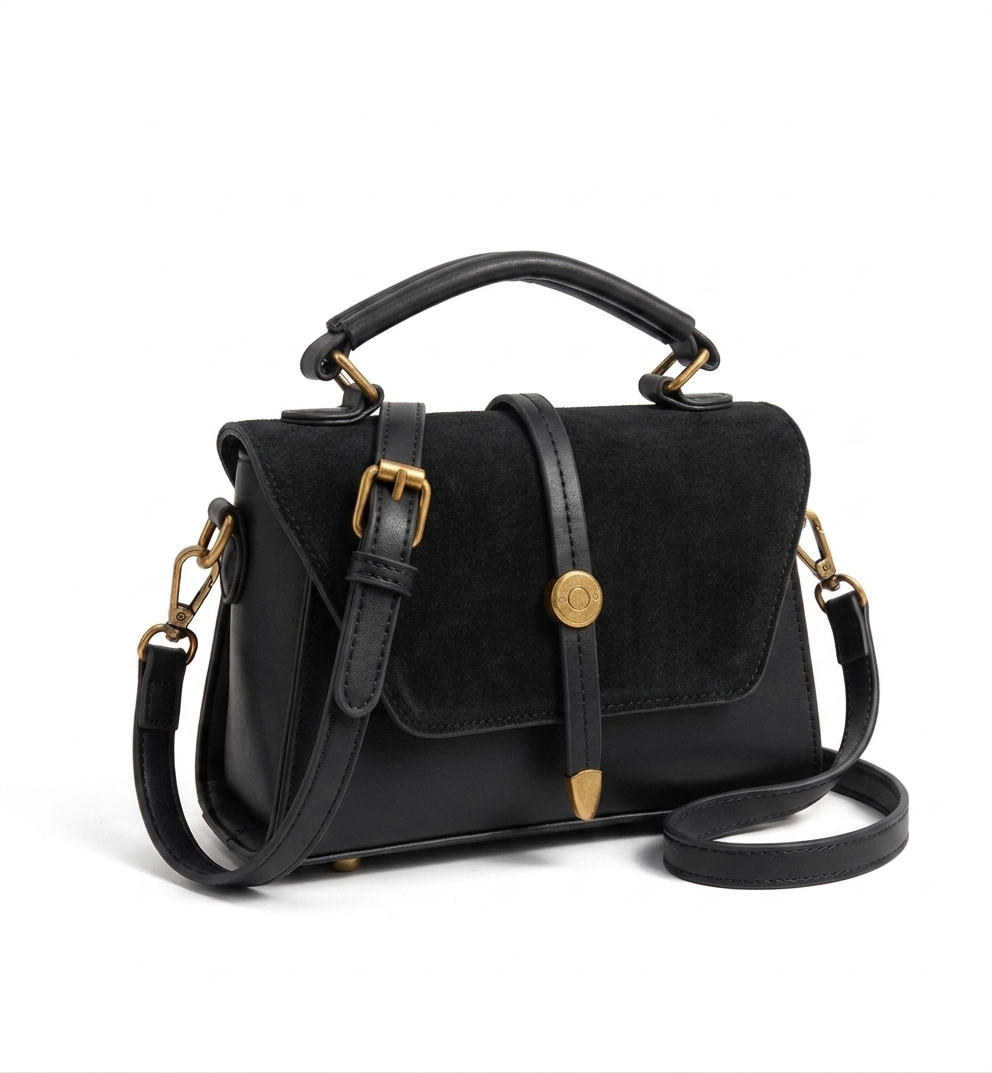 Sac Bandoulière Femme Élégant – Quincaillerie Dorée, Fermeture Rabat