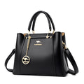 Sac à main femme cuir vegan 3 compartiments — Élégance Sacs noir