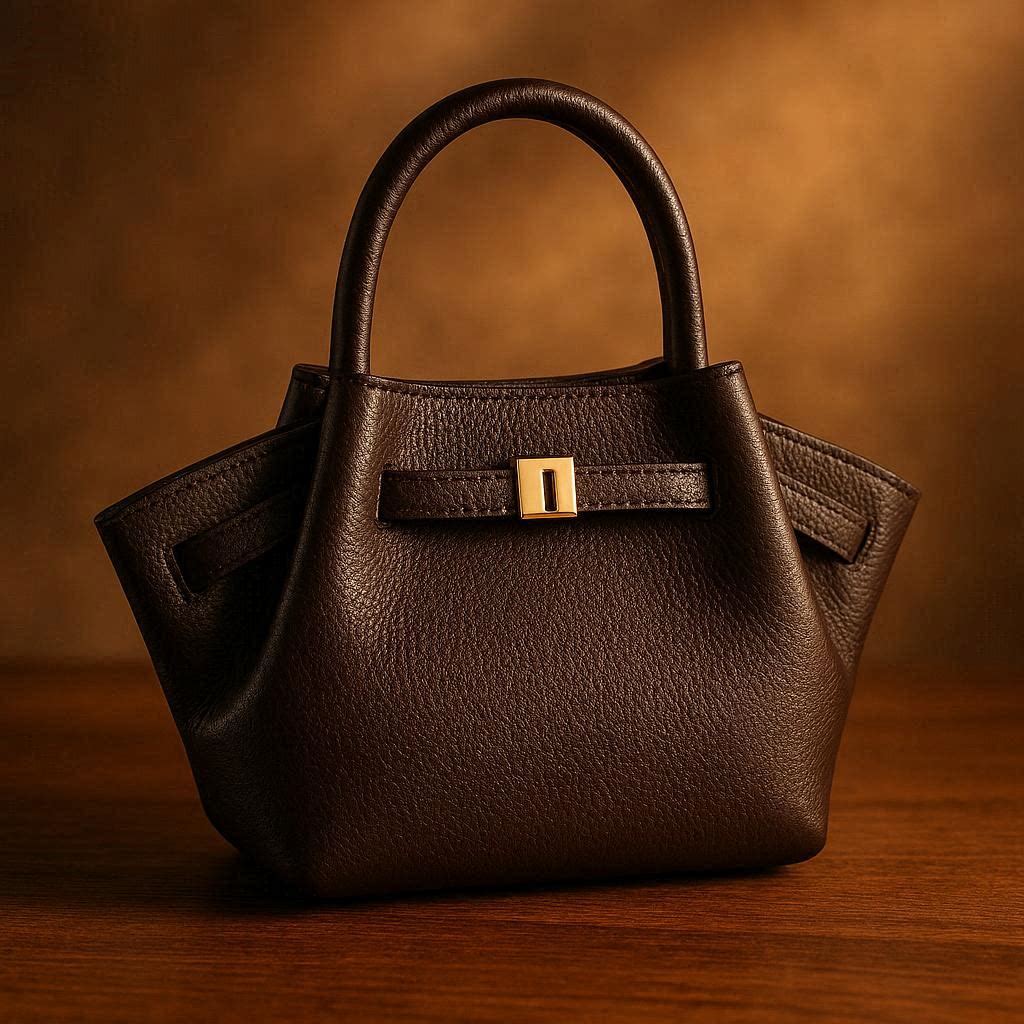 Sac cabas femme minimaliste cuir vegan — fermeture éclair dorée